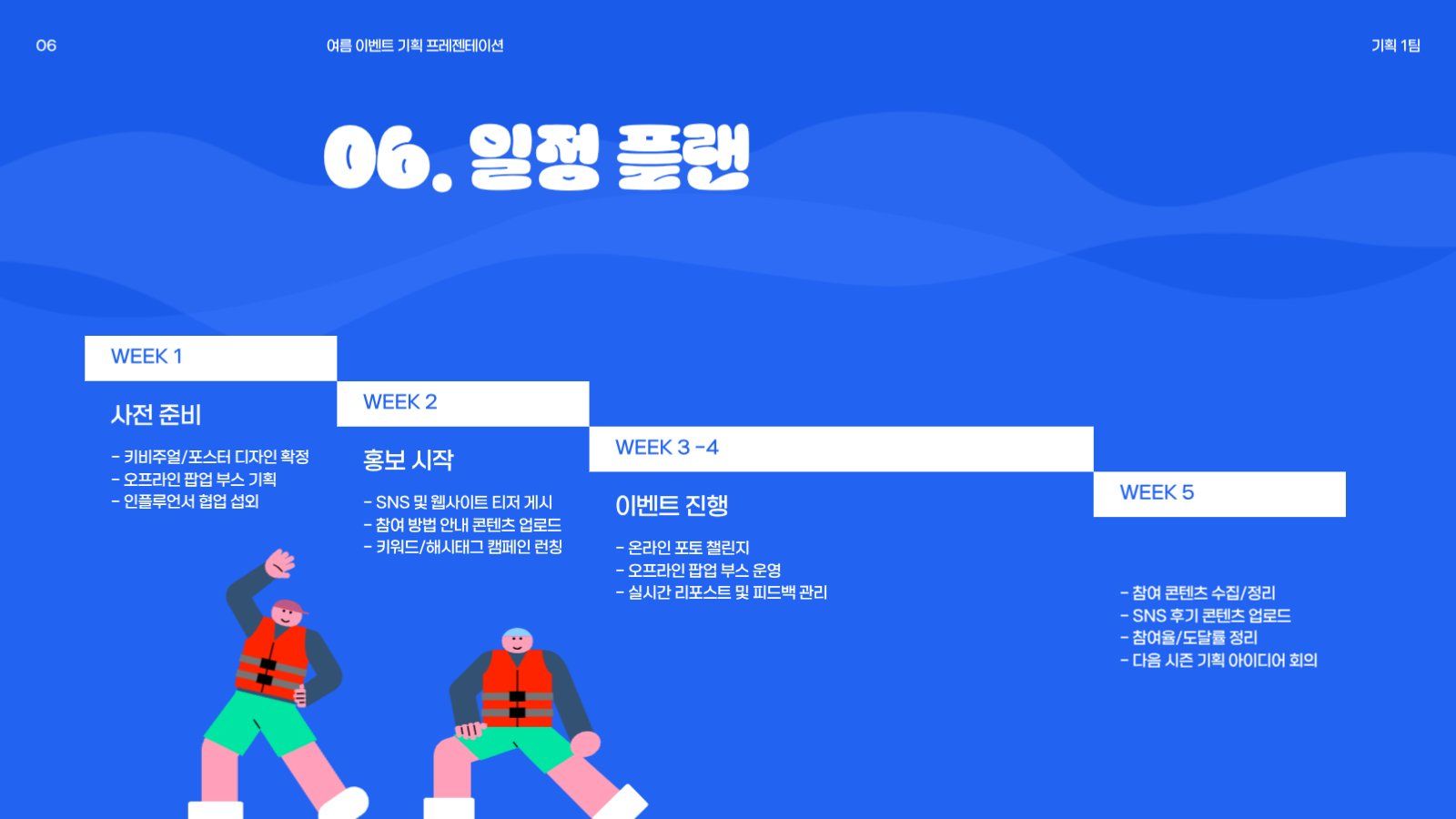 파란색 여름 바다 프레젠테이션